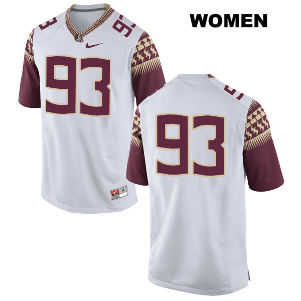 Women's NCAA Nike Florida State Seminoles #93 Justin Smith College No Name White Stitched Authentic Football Jersey QWN7269IA